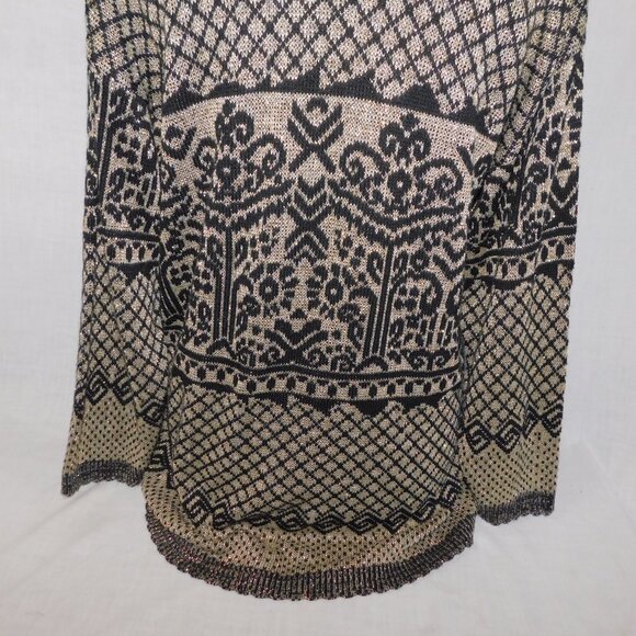 Vintage Separate Scene Womens L Black Gold Metallic Pullover Knit Sweater Retro - Picture 12 of 16